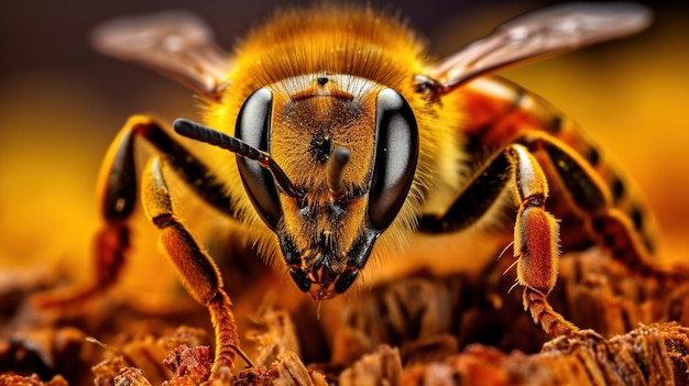 Photo une abeille qui prend du nectar d'une fleur