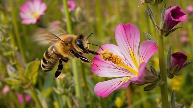 Photo une abeille à la recherche de pollen