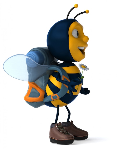 Abeille de routard amusant - Illustration 3D