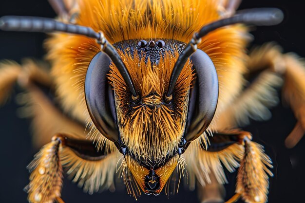 Photo les abeilles détails complexes un chef-d'œuvre de photographie macro ia générative