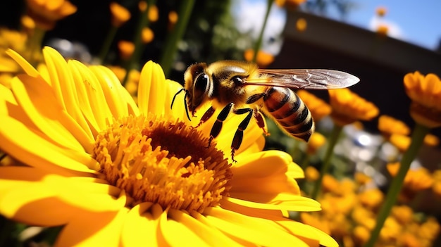 Des abeilles occupées à polliniser les fleurs