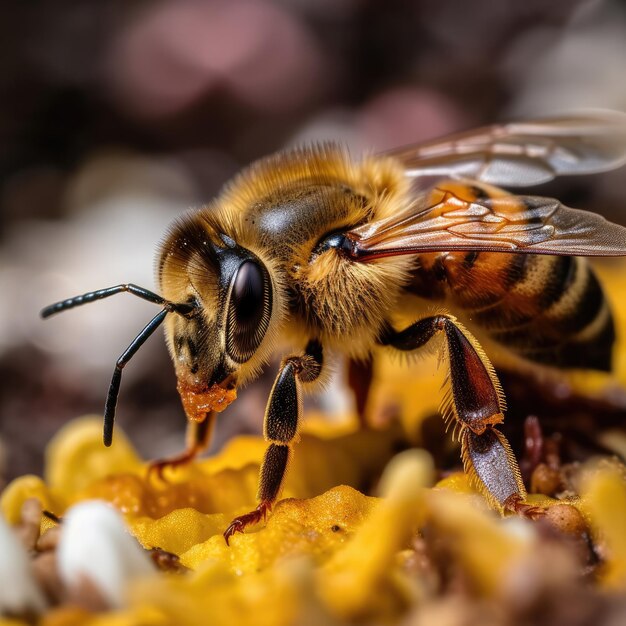 Les abeilles et la production de miel de près