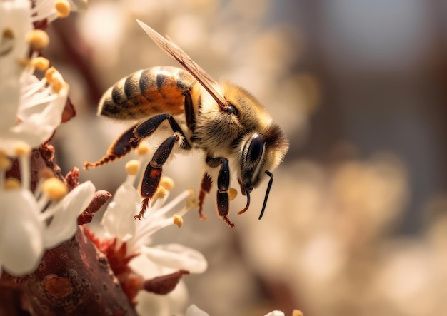 Les abeilles sont des insectes ailés étroitement apparentés aux guêpes et aux fourmis