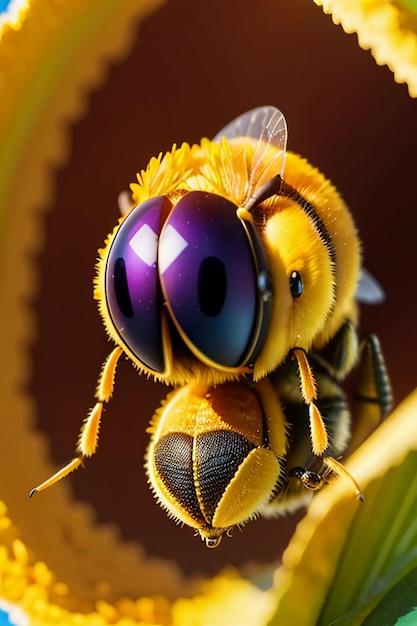 Les abeilles travailleuses recueillent le nectar sur les pétales de fleurs les abeilles aiment les pétales de fleurs fond d'écran