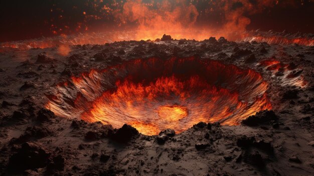 Photo l'abîme de feu un cratère volcanique