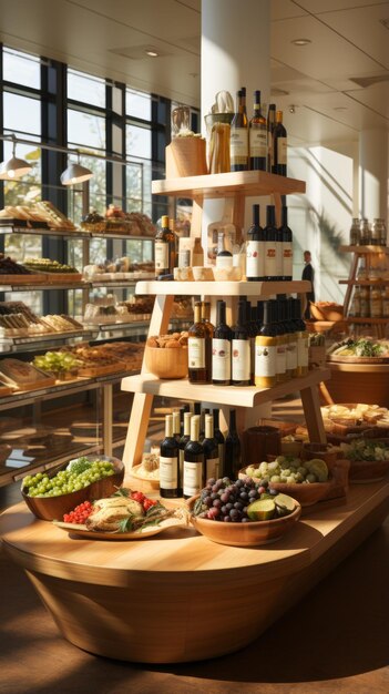 Photo une abondance d'aliments et de boissons dans une épicerie moderne