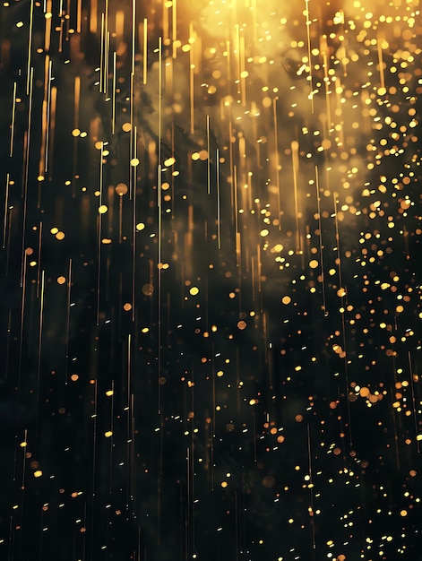 Abondante pluie étincelante avec une vapeur abondante et jaune I brillant Y2K Collage Neon Arrière-plan