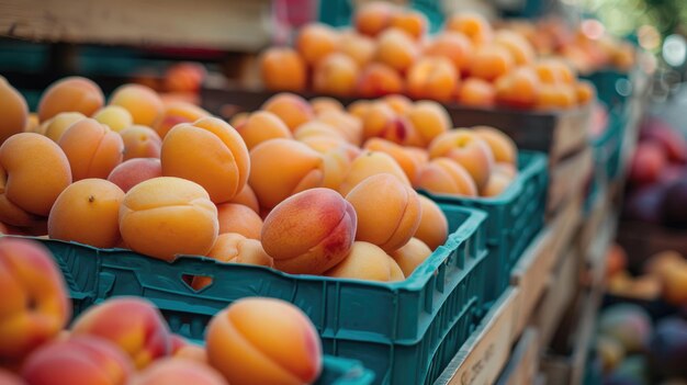 Les abricots biologiques sur le marché