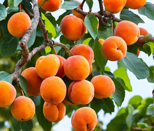 Abricots sur une branche