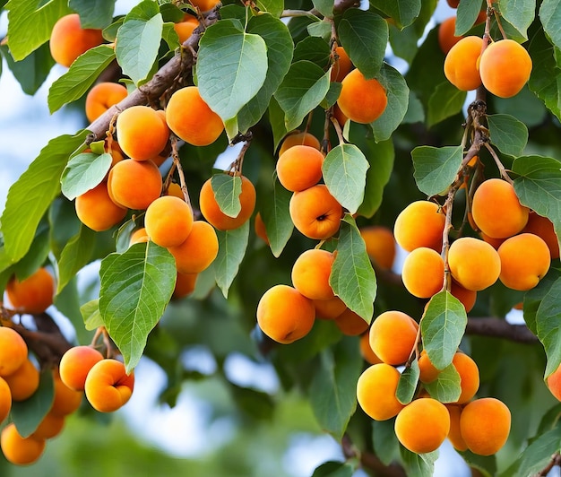 Abricots sur une branche