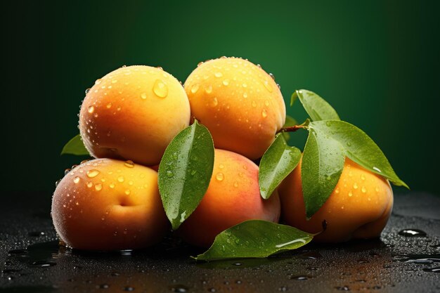 Des abricots d'orange frais et mûrs, un concept alimentaire sain pour les fruits biologiques génératif Ai