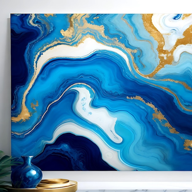 Abstract ocean ART Natural Luxury Style intègre les tourbillons de marbre générés par ai