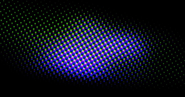 abstract points bleu clair grille onde demi-tone futuriste motif tordu avec cercle minimalisme géométrie texture sur noir
