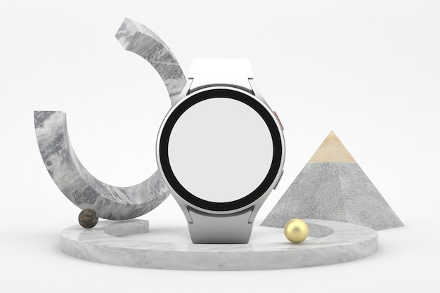 Photo abstract round smart watch face avant en fond blanc