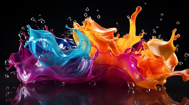 Abstract_splash_of_colorful_liquidWork_of_ar_c93HD Image photographique de fond d'écran 8K