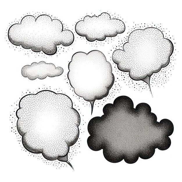 ABSTRACT SPOT SPEECH BUBBLES DANS LE STYLE RÉTROPOINTILLISME