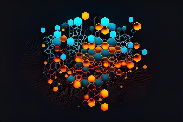 Abstraction 3d sur fond de tons orange miel pour le site des losanges Generative AI