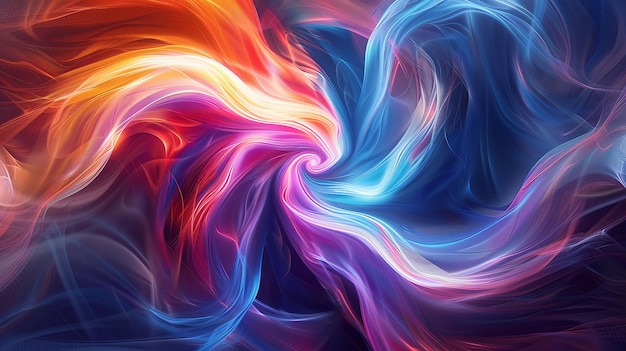 Photo abstraction 3d render swirls de lumière et de couleur art abstrait coloré design dynamique motion créatif