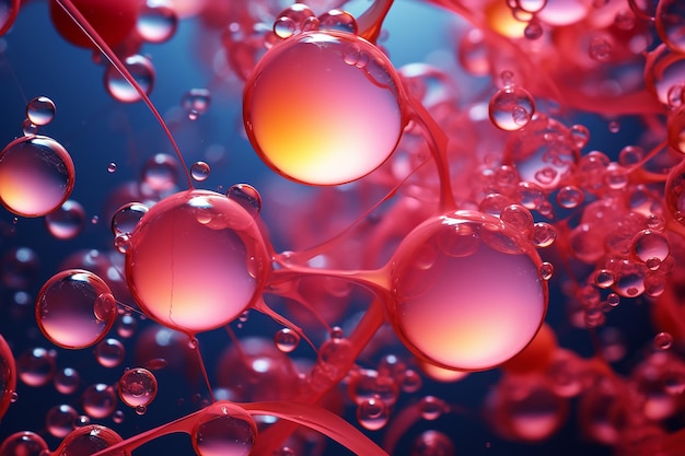 Abstraction d'arrière-plan bulles de gel boules de cellules neurones biologie corps humain