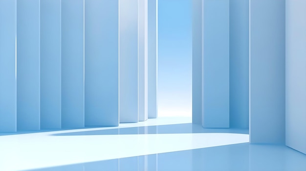 Abstraction bleue architecture arrière-plan rendu 3D papier peint géométrique moderne conception futuriste