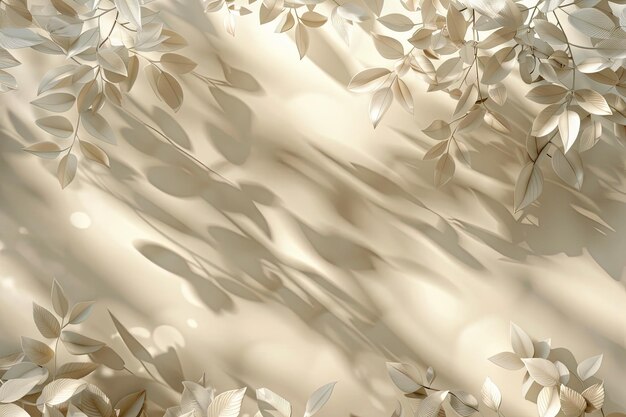 Abstraction de feuilles naturelles ombrages fond sur couleur beige texture du mur copie de l'espace carte florale