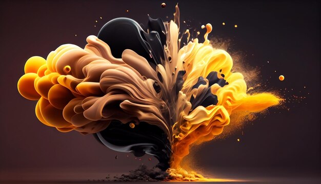 Photo abstraction de fumée folle explosive dans des couleurs sombres