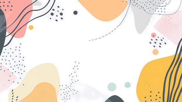 Abstraction harmonieuse Design plat minimaliste ludique avec des points décoratifs subtils et un pat abstrait