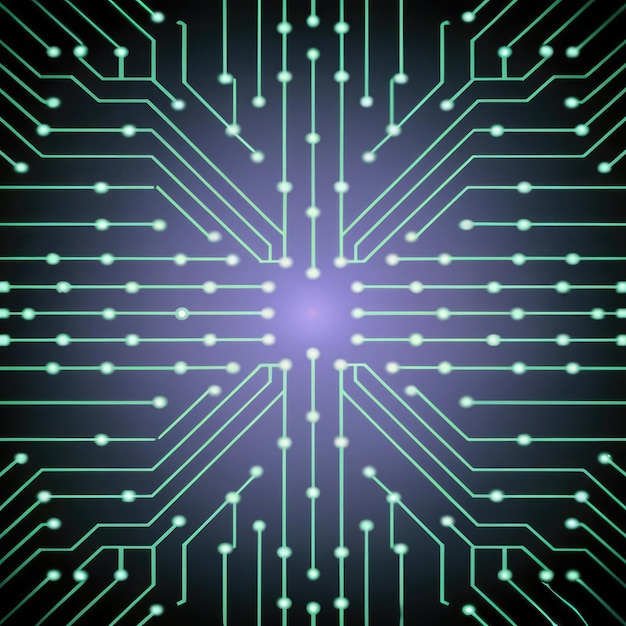 Abstraction des lignes lumineuses et au néon électroniques futuristes arrière-plan de la technologie moderne pour le réseau