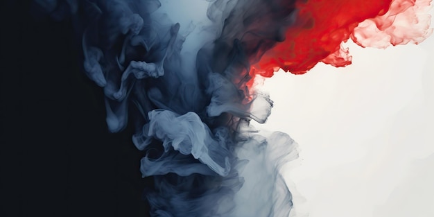 Abstraction liquide dynamique fumée éclaboussure d'eau dessin à l'encre de peinture sur toile blanche