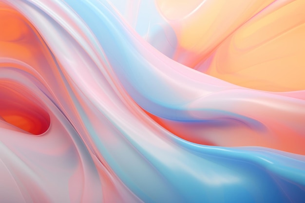 Abstraction ondulée pastel arrière-plan coloré vague plastique liquide réaliste plastique brillant fluide dynamique