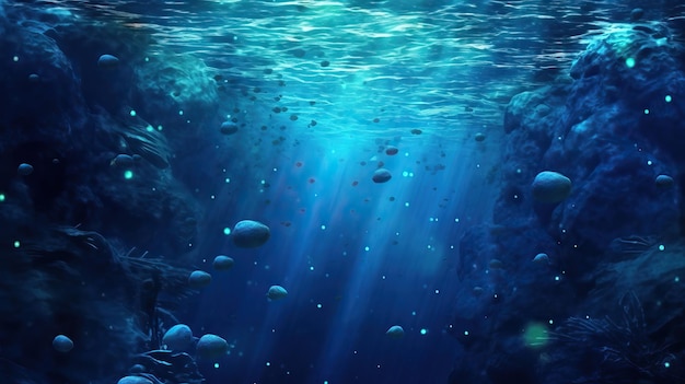 Abstraction des profondeurs de l'océan Abstraction de l'arrière-plan Rhapsodie de mer profonde