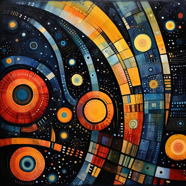 Des abstractions vibrantes explorant l'imagerie spatiale inspirée de Hundertwasser