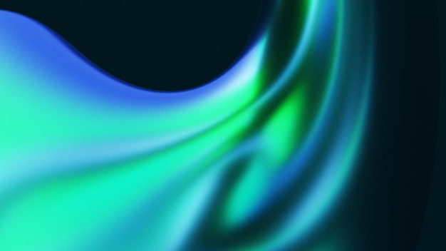 Abstrait 3d brillant holographique fond d'onde organique réfléchissante ou bannière avec dégradé coloré