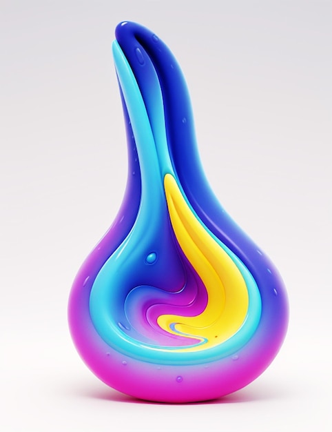 Abstrait 3D forme liquide couleur d'arrière-plan de gradient vibrant