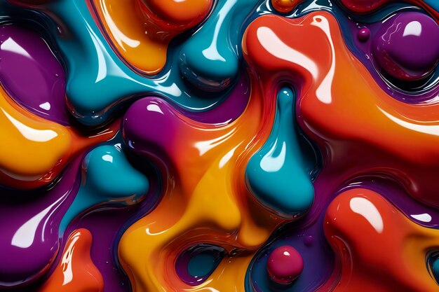 Photo l'abstrait 3d liquide de fond, les formes de gradient de couleur fluide, les couvertures de modèle, l'holo-abstrait