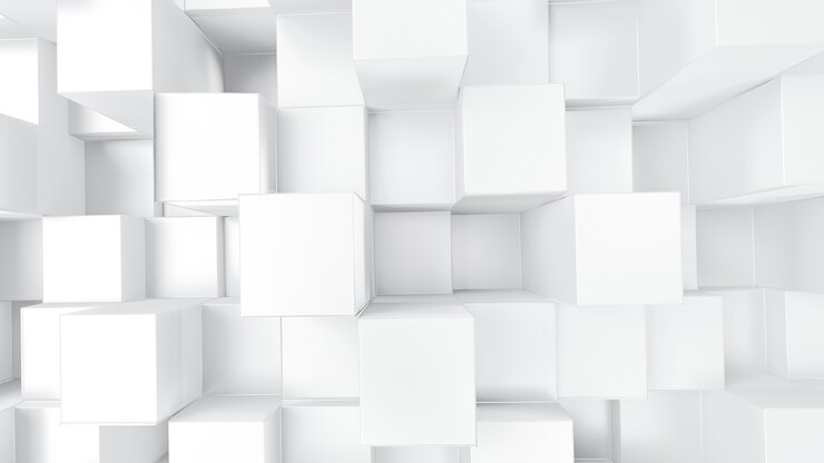 Photo abstrait 3d avec plein écran de carrés blancs