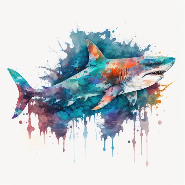 Abstrait Aquarelle Animaux Marins Créatures Océaniques