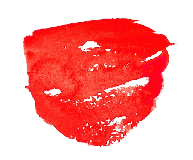 Abstrait aquarelle rouge isolé sur blanc