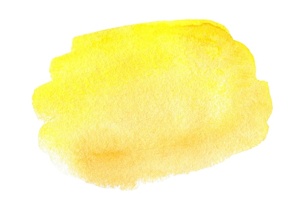 Abstrait aquarelle tache aquarelle jaune dessiné à la main