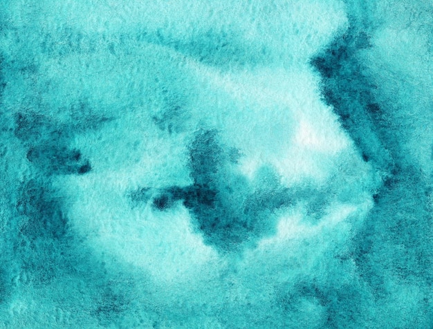 Abstrait aquarelle turquoise sur papier texturé. Toile de fond aquarelle faite à la main