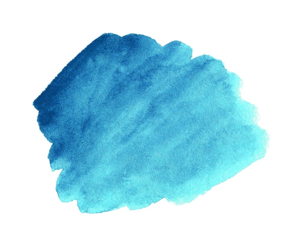 Abstrait aquarelle turquoise pour texte ou logo isolé sur blanc. Nuage aquarelle dessiné à la main