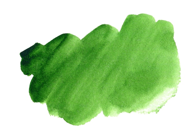 Abstrait aquarelle vert isolé sur blanc