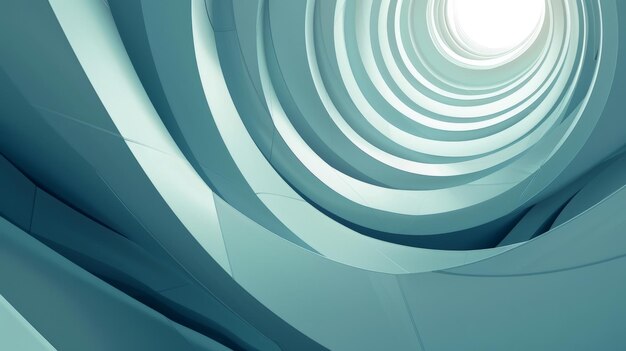 Abstrait Architecture futuriste Structures extérieures circulaires concentriques à ondes de fond