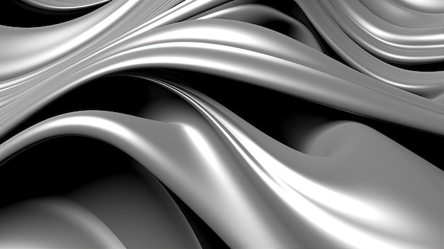 Abstrait argent noir et blanc Créé avec Generative AI