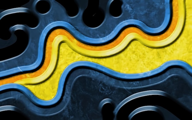 Abstrait Arrière-plan texturé de couleur jaune et bleue mélangée Arrière-fond génératif Ai