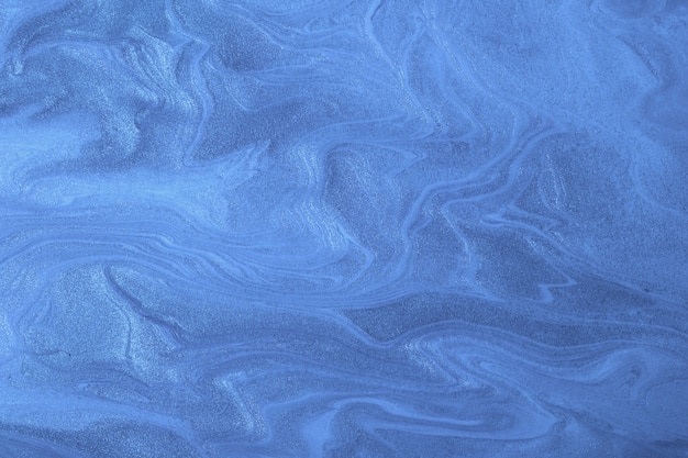 Abstrait art fluide couleurs bleu marine. Marbre liquide. Peinture acrylique avec dégradé brillant saphir.