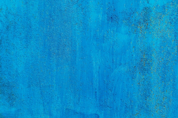 Abstrait bleu. Ancienne surface en métal rouillé, texture rugueuse.