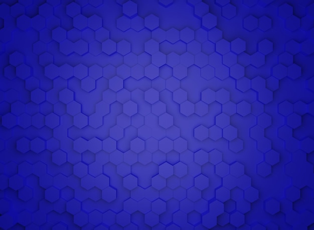 abstrait bleu concept hexagonal avec rendu 3d