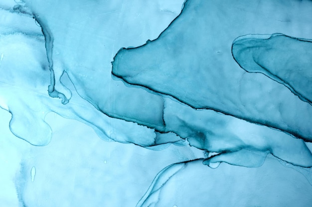 Abstrait bleu marine océan mer ciel aquarelle. taches et taches de peinture indigo, vagues d'eau, papier peint d'art liquide fluide de luxe