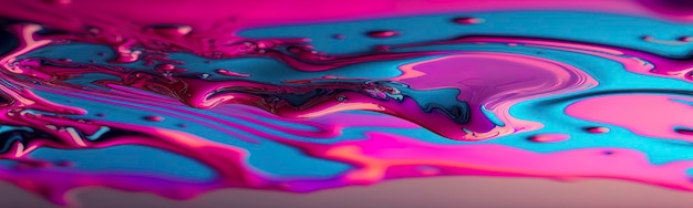 Abstrait bleu et rose tourbillon vague élément de conception de lignes de liquide de flux AI générative